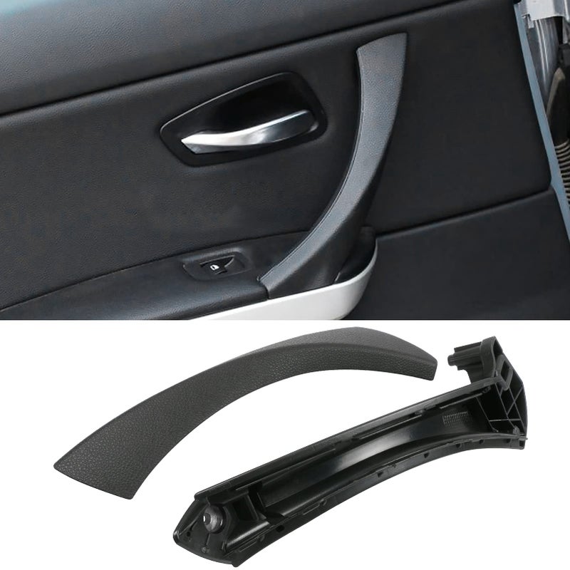 TTCR-II متوافق مع أغطية مقابض الأبواب BMW 3 Series 2006-2012، الجزء المكتمل قطعتين لطقم استبدال مقابض سحب الأبواب E90 E91 يناسب 323 325 328 330 335 سيدان وجولة (أسود، يسار) - Image 1